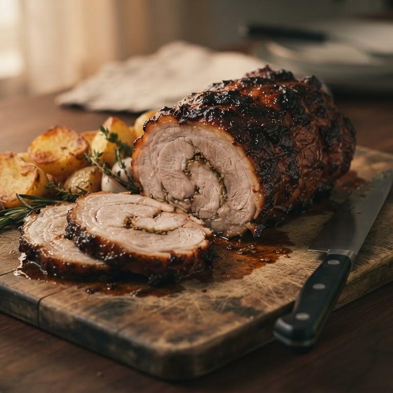 Geroosterde gemarineerde rollade