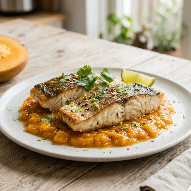Geroosterde nijlbaars met pittige mangosaus