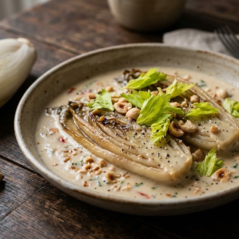 Gestoofde lof met kemirienoten