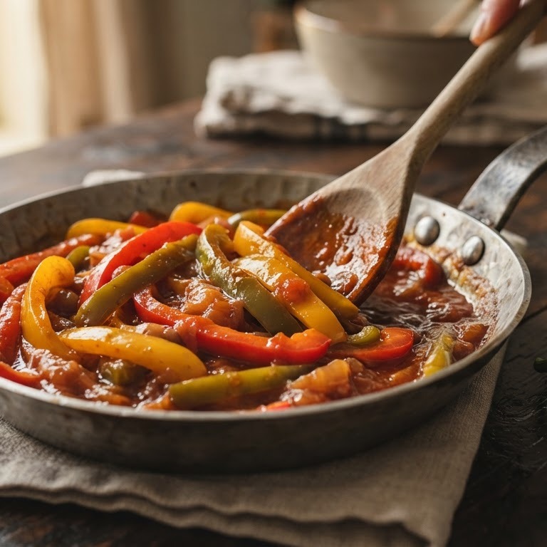 Gestoofde paprika