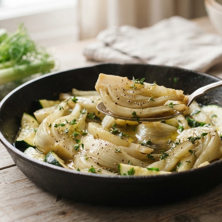 Gestoofde venkel met courgette