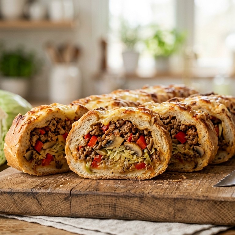 Gevuld stokbrood.(gehakt)