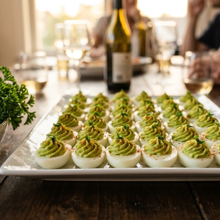 Gevulde avocado-eitjes voor buffet