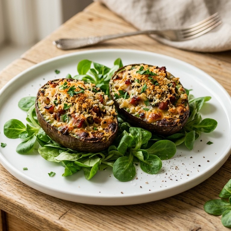 Gevulde avocado uit de oven