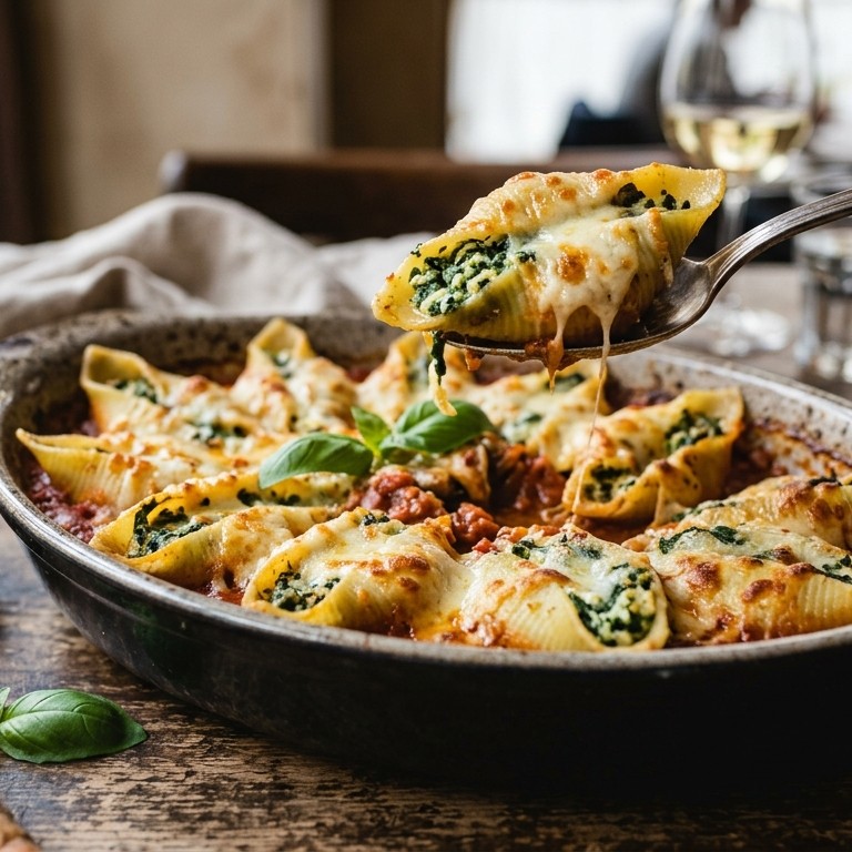Gevulde Conchiglioni (pastaschelpen)