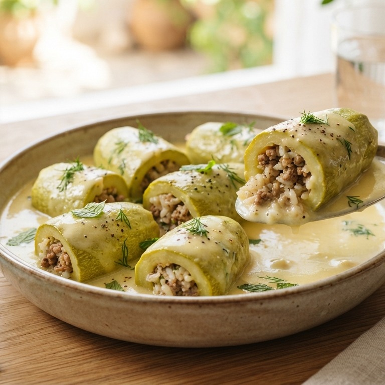 Gevulde courgettes met ei-citroensaus
