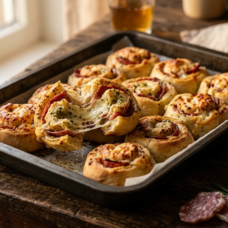 Gevulde deeghapjes van pizzadeeg