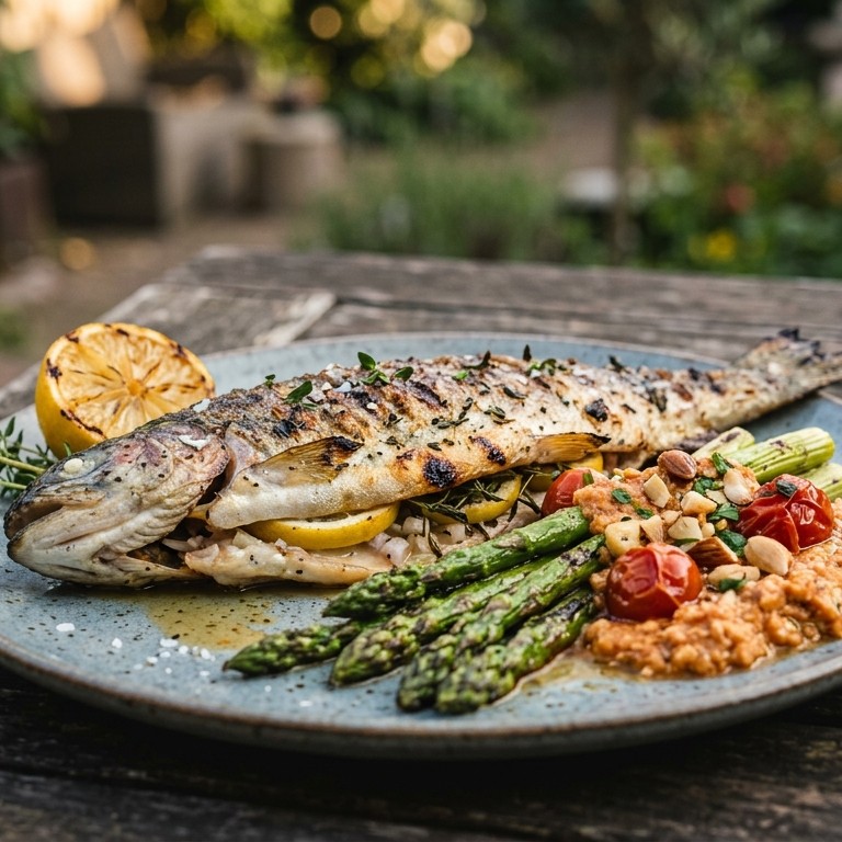 Gevulde forel uit de grill