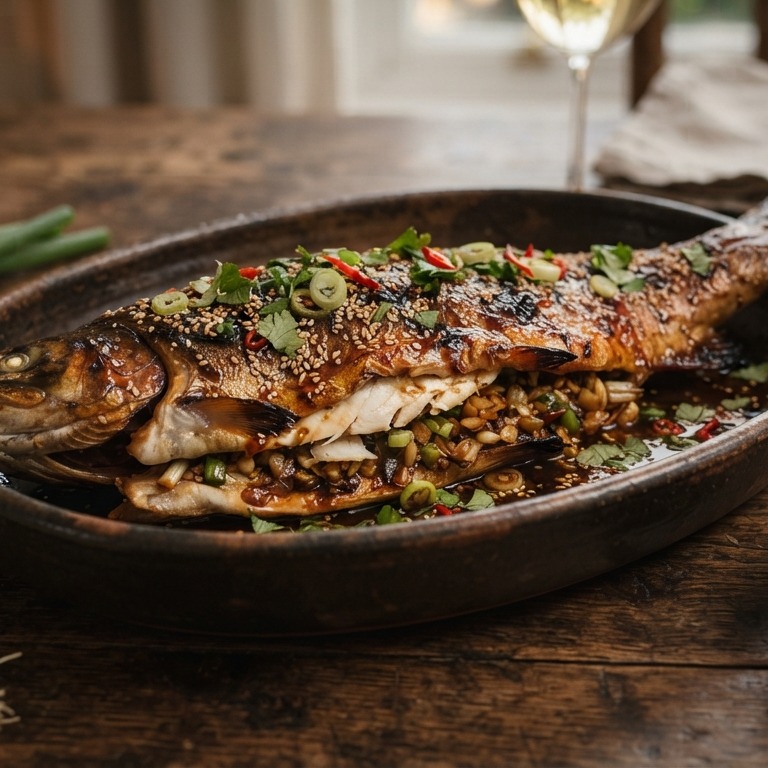 Gevulde forel uit de oven