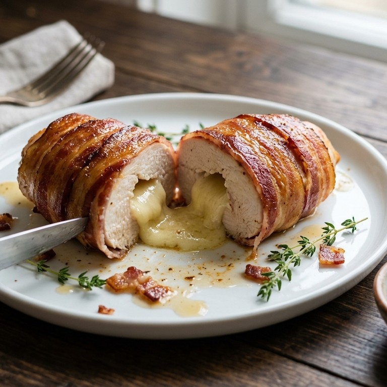 Gevulde kipfilet met brie en bacon