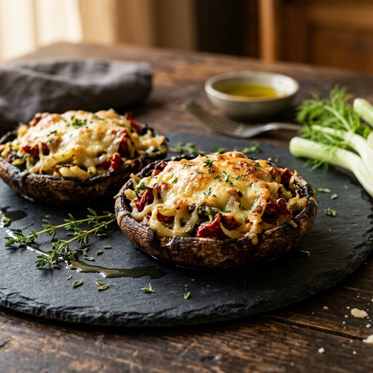 Gevulde portobello's met Parmezaanse kaas