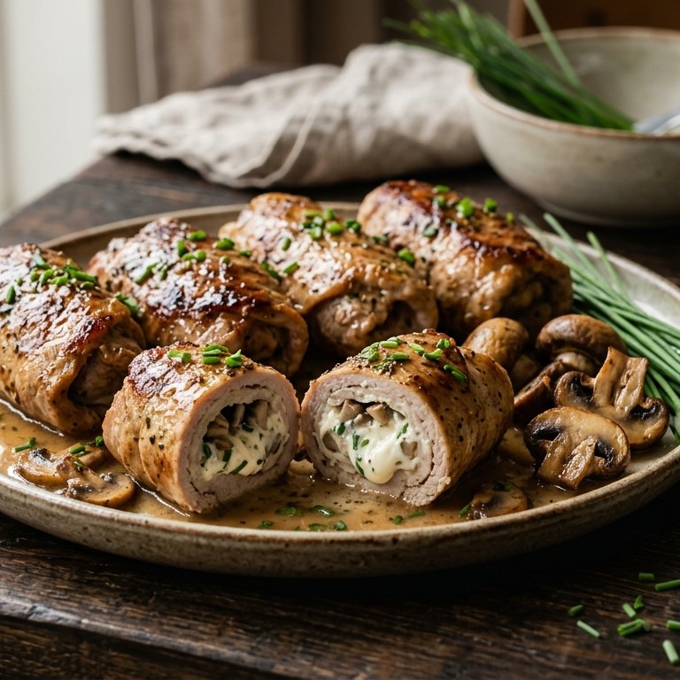 Gevulde schnitzelrolletjes