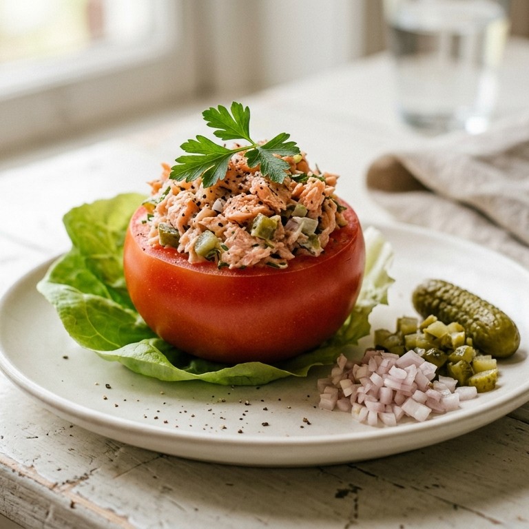 Gevulde tomaat met zalmsalade