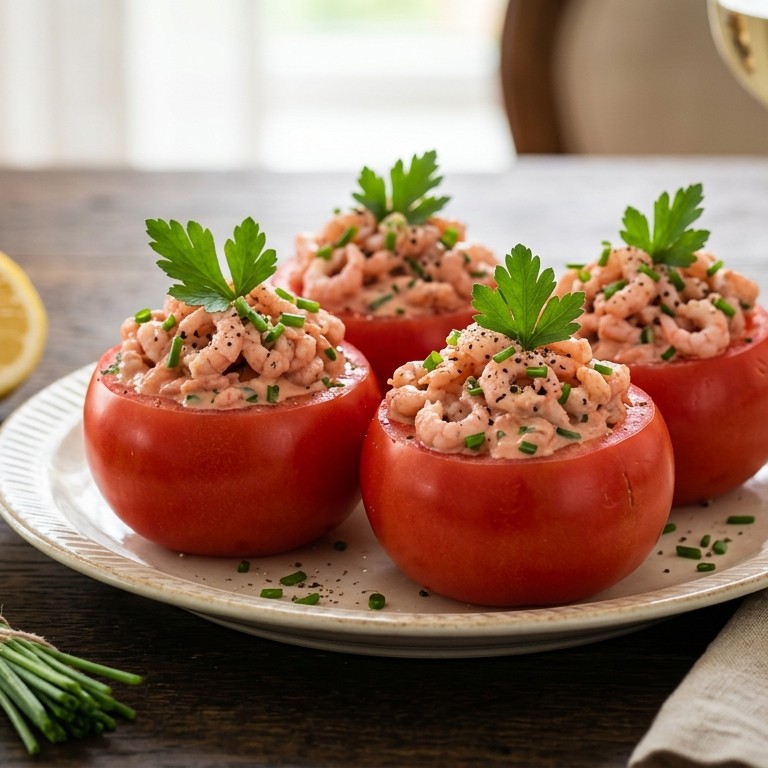 Gevulde Tomaten met Hollandse garnalen