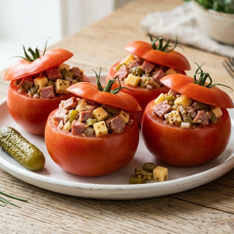 Gevulde tomaten met rookworst