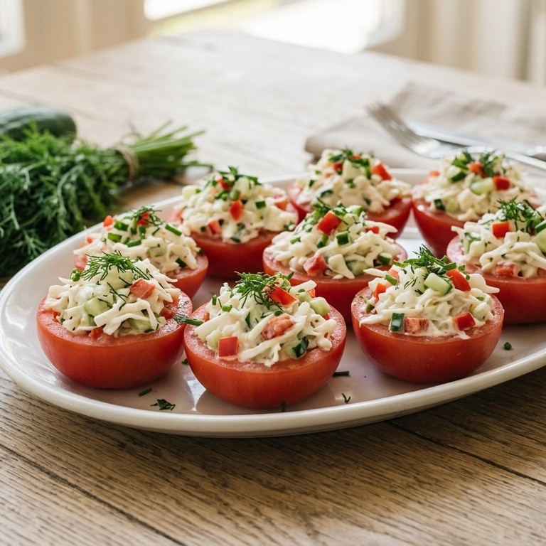 Gevulde tomaten met witte koolsalade