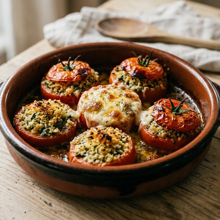 Gevulde tomaten uit de oven