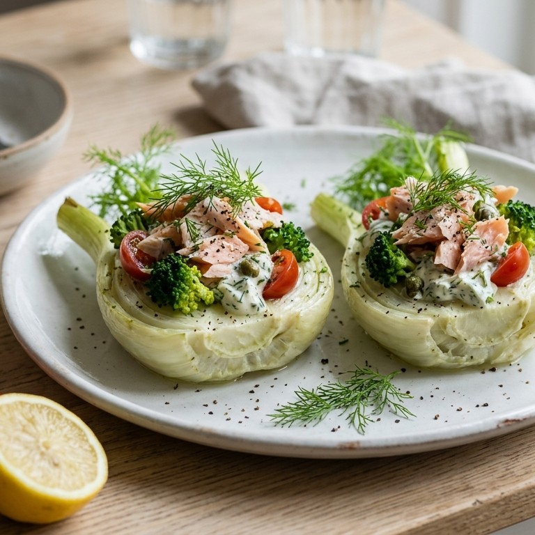 Gevulde venkel met gerookte forel