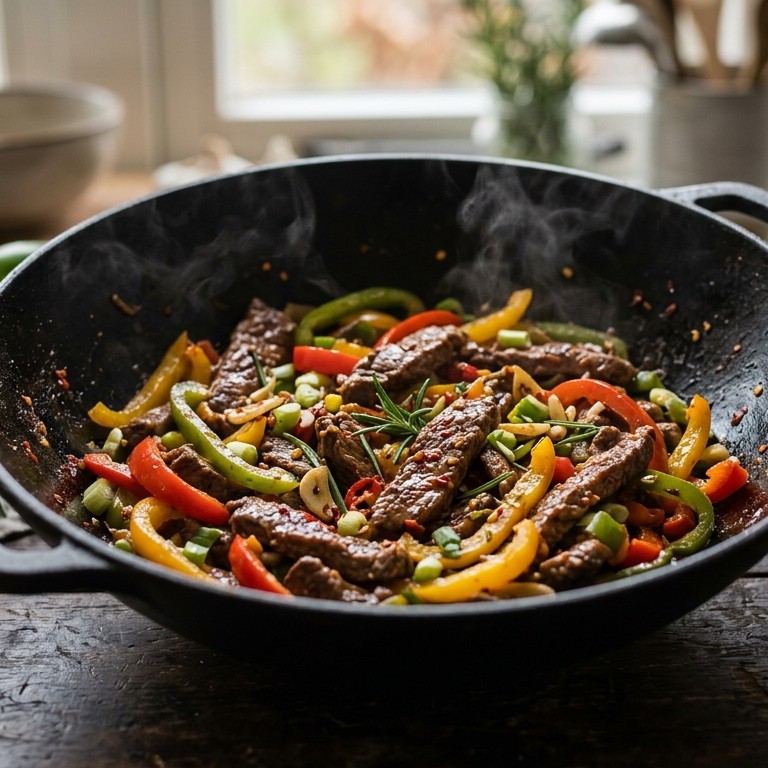 Gewokte biefstuk met paprika