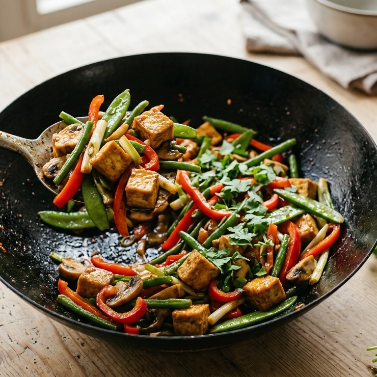 Gewokte groenten met tofu