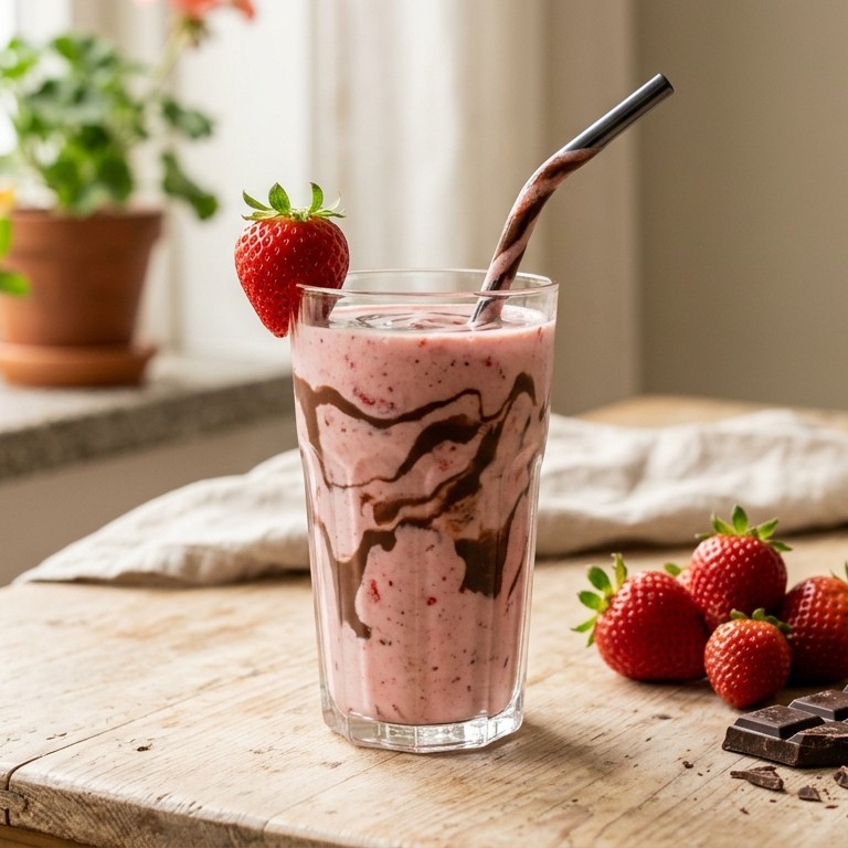 Gezonde aardbeienshake