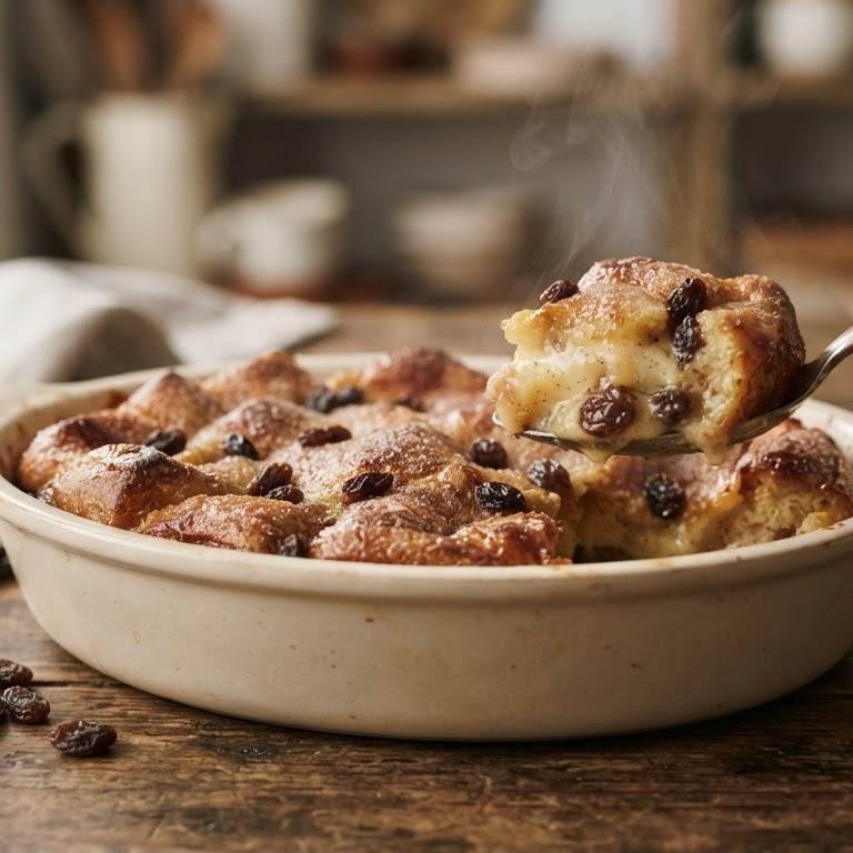 Gezonde broodpudding