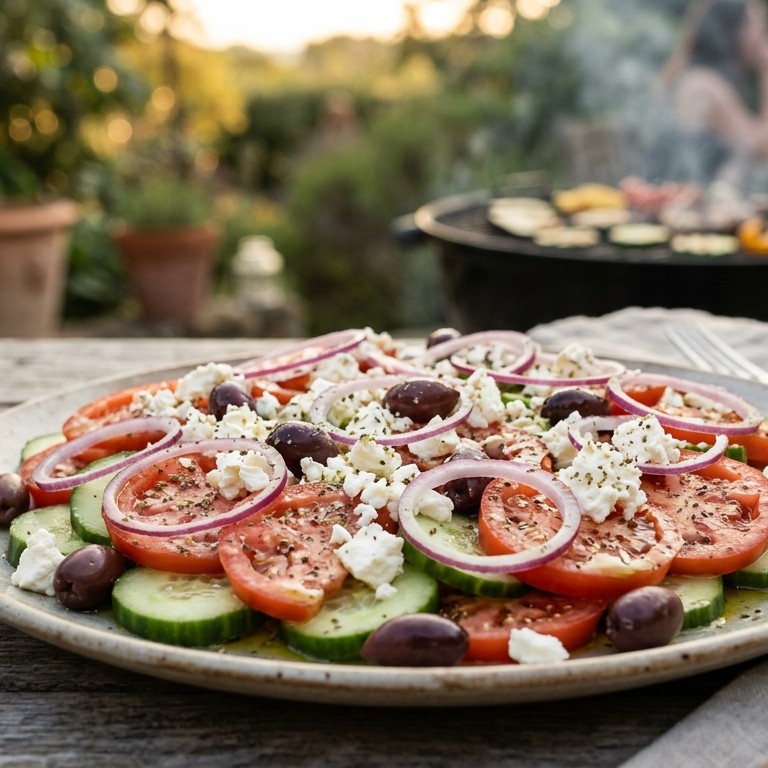 Griekse salade voor de bbq