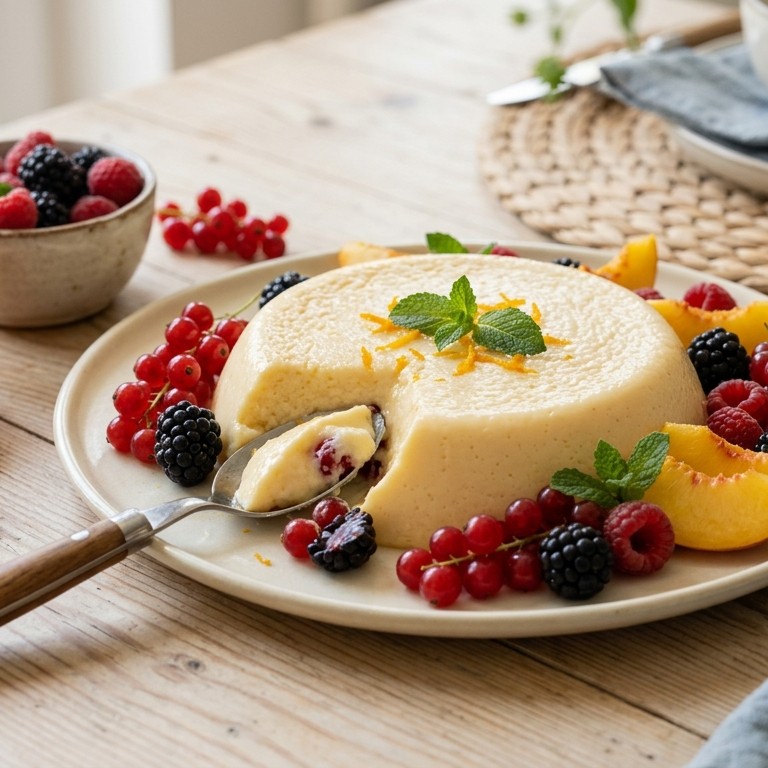 Griesmeelpudding met zomerfruit