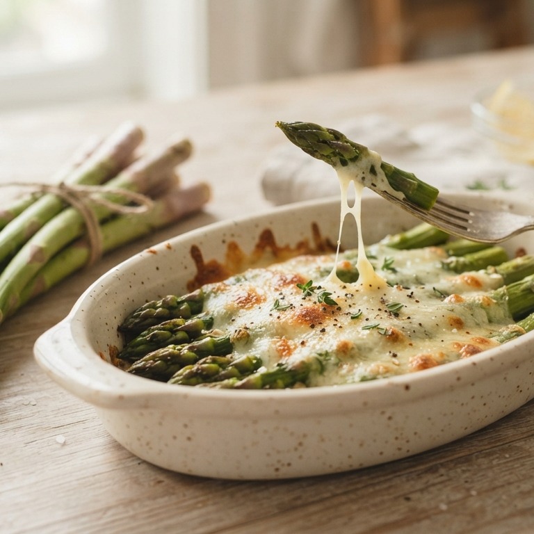 Groene aspergepunten uit de oven