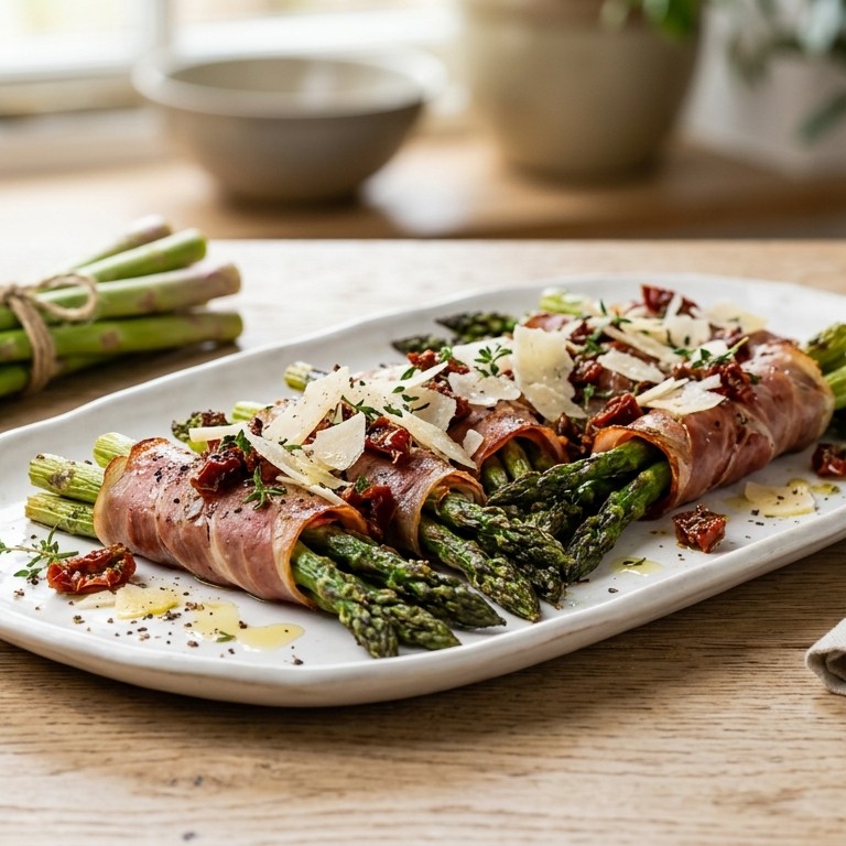 Groene asperges met serranoham