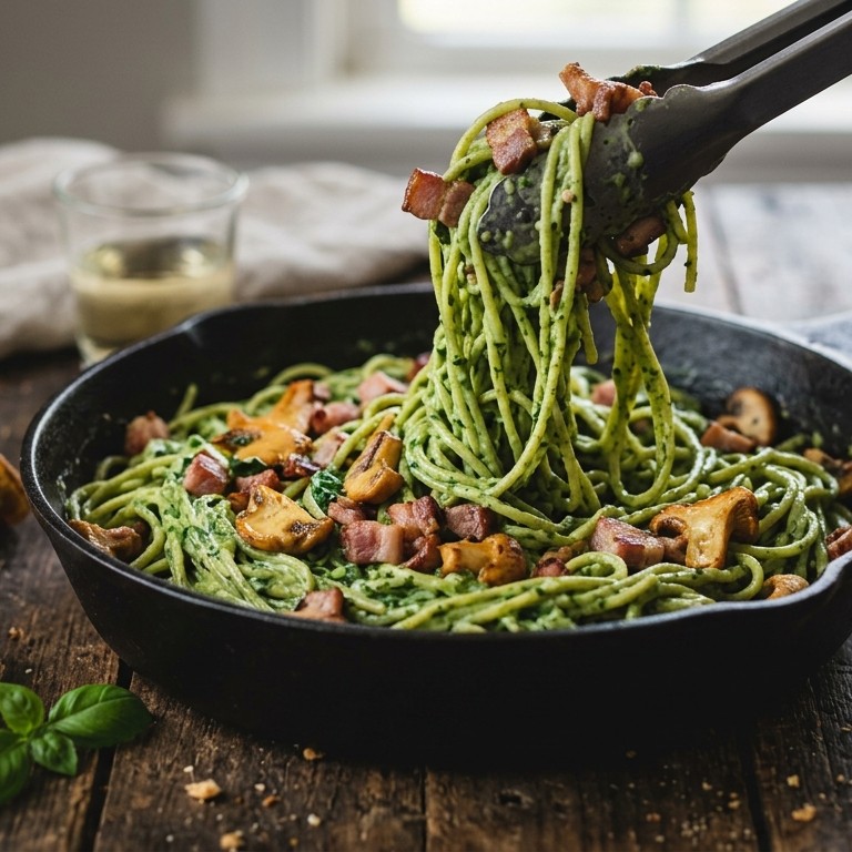 Groene spaghetti