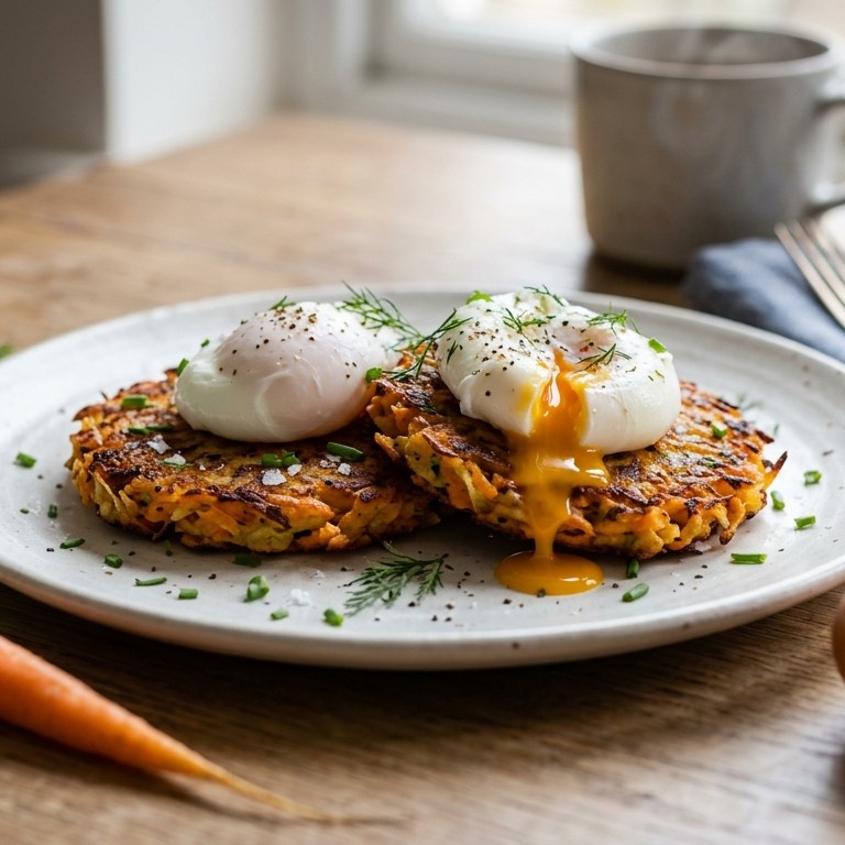 Groente rosti met gepocheerde eieren