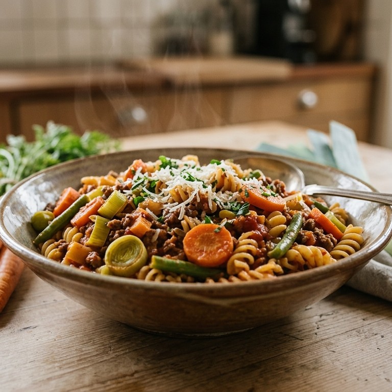 Groentesaus met pasta
