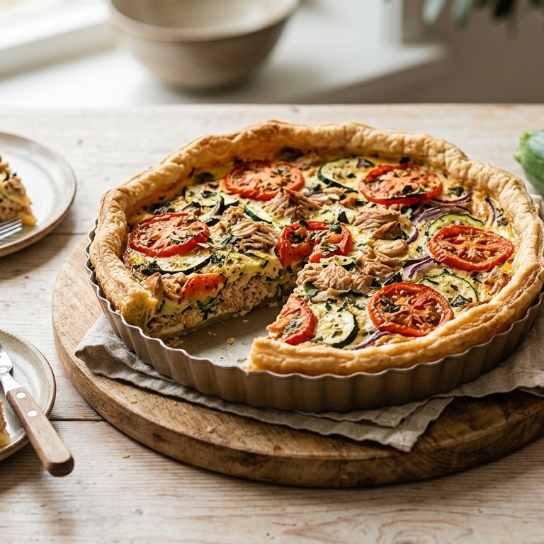 Groentetaart met tonijn