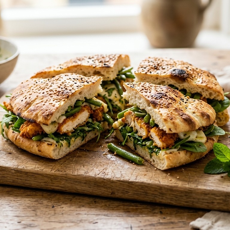 Grote sandwich van Turks brood