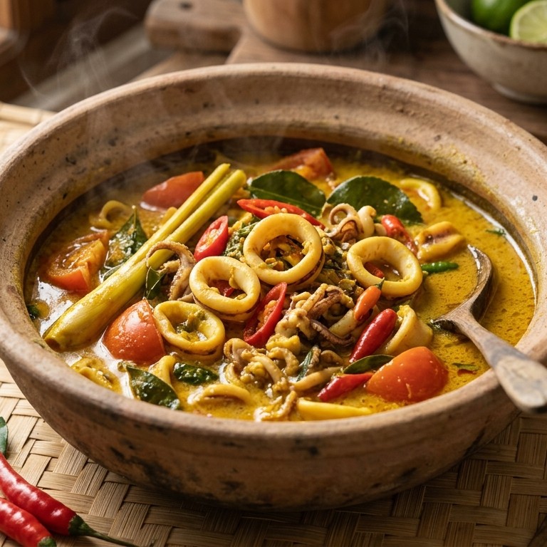 Gulai cumi (gestoofde inktvis)