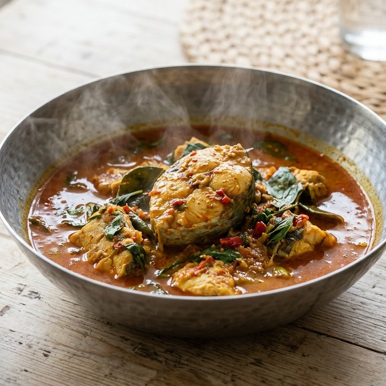 Gulai Ikan (Gestoofde makreel in kruidige saus)