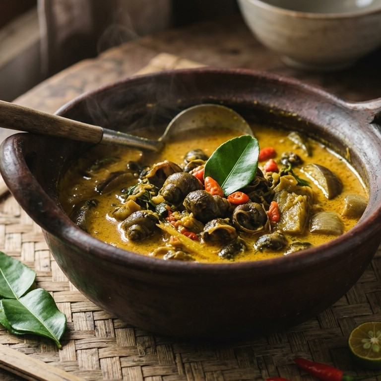 Gulai Siput Kuantan (curry-slakken)