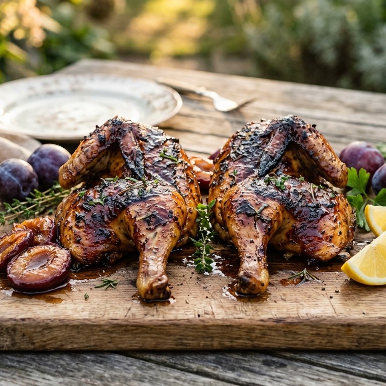 Haantjes met pruimenmarinade