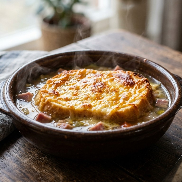 Ham kaas soep uit de oven