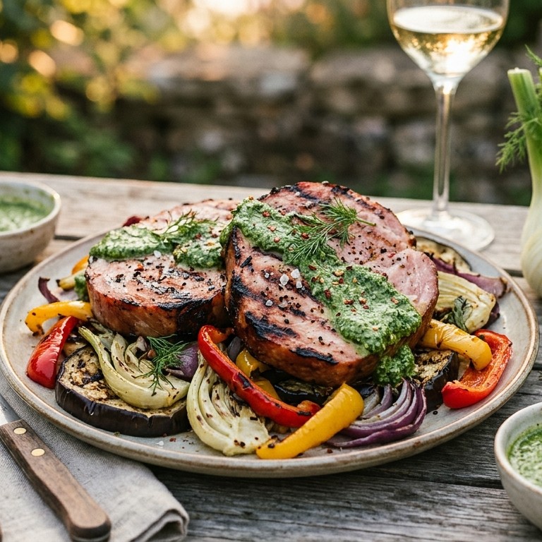 Ham met yoghurtpesto