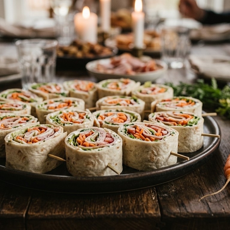 Ham-wortelwrap voor buffet