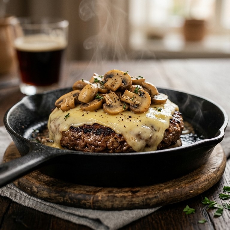 Hamburger met een kaasjasje