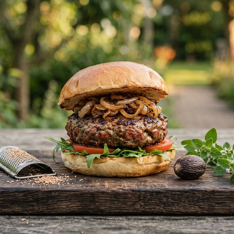 Hamburger met sjalotjes