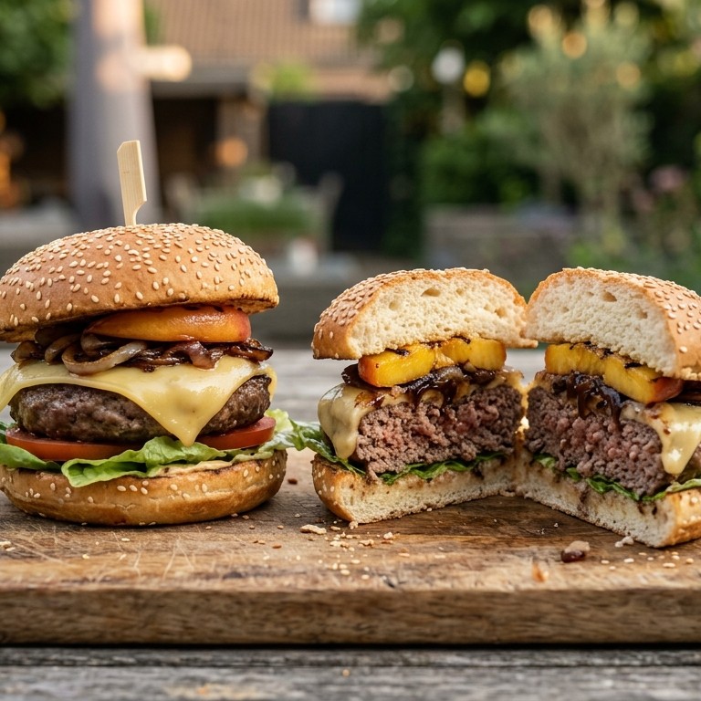 Hamburgers met sesam bolletjes