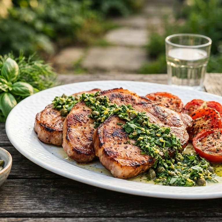 Hamlappen met salsa verde