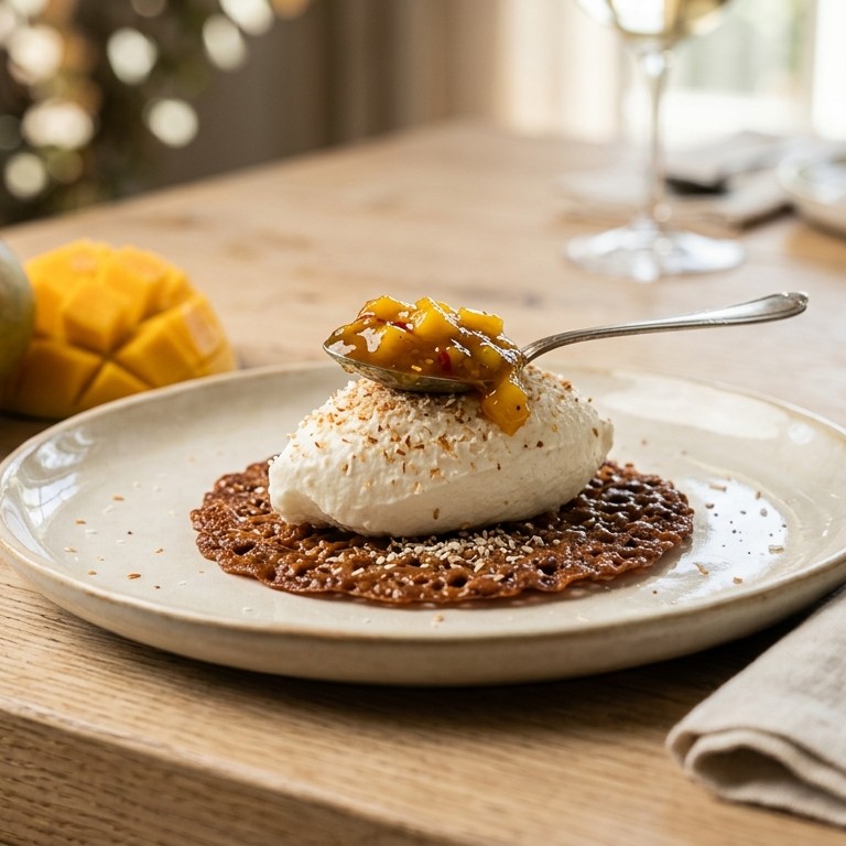 Hangop op kletskop met mango chutney