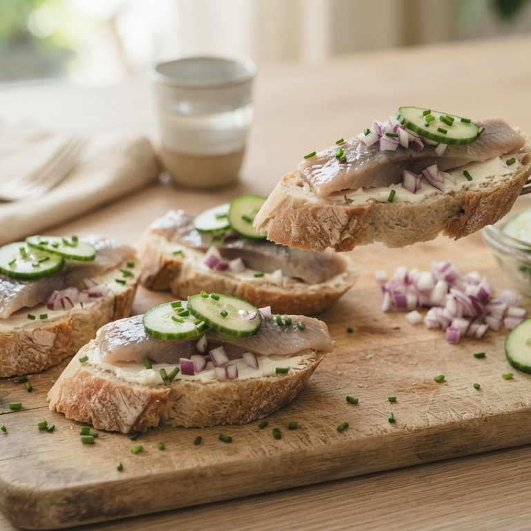 Haring op stokbrood
