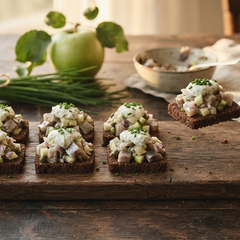 Haringtartaar op roggebrood