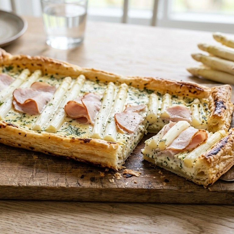 Hartige taart met asperges